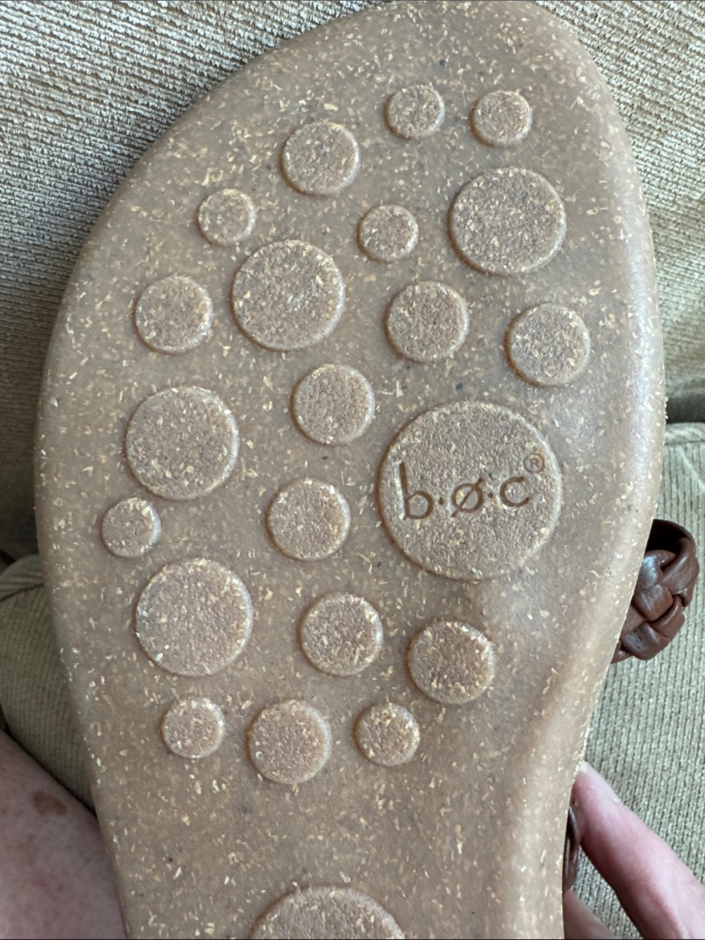 b.o.c. Brown Braided Leather Ankle-Strap Sandals - Picture 3 of 6